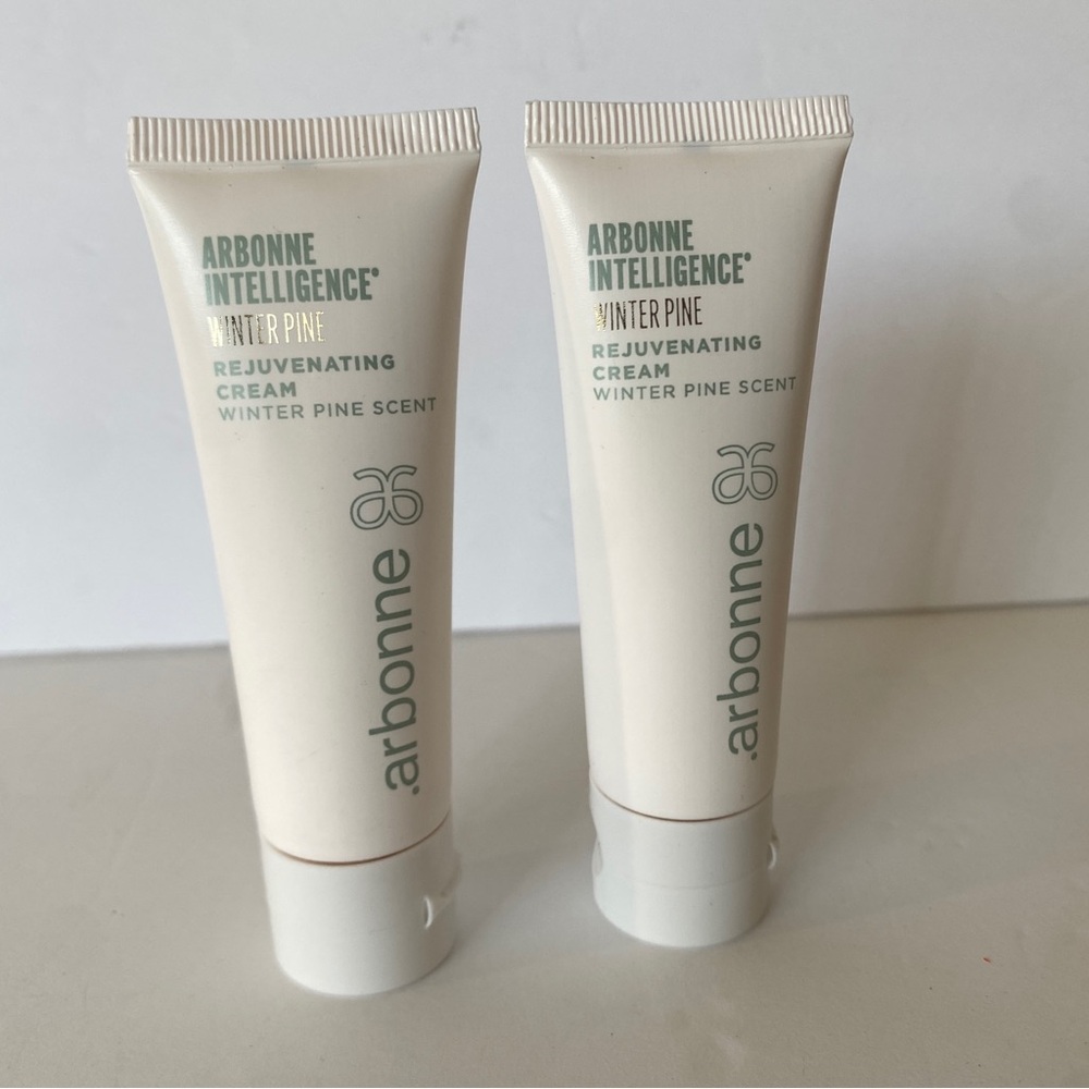 (2) Arbonne Intelligence Rejuvenating Cream Face Body Winter Pine 1oz each New